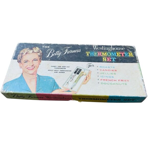 VTG 50s MCM Betty Furness Westinghouse Candy & Cooking Thermometer Set Box NOS - Picture 3 of 8